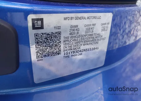 2022 Chevrolet Corvette Stingray Rwd 2Lt z USA, uszkodzony, nr VIN 1G1YB3D42N5112846